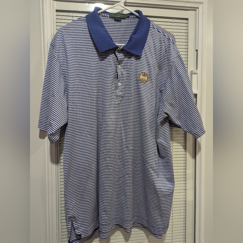 Blue Striped House of Carrington Legend Mens XL Golf PGA Indiana Polo Shirt